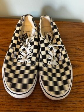 Vans Blurred Checkerboard Sneakers - Black & White